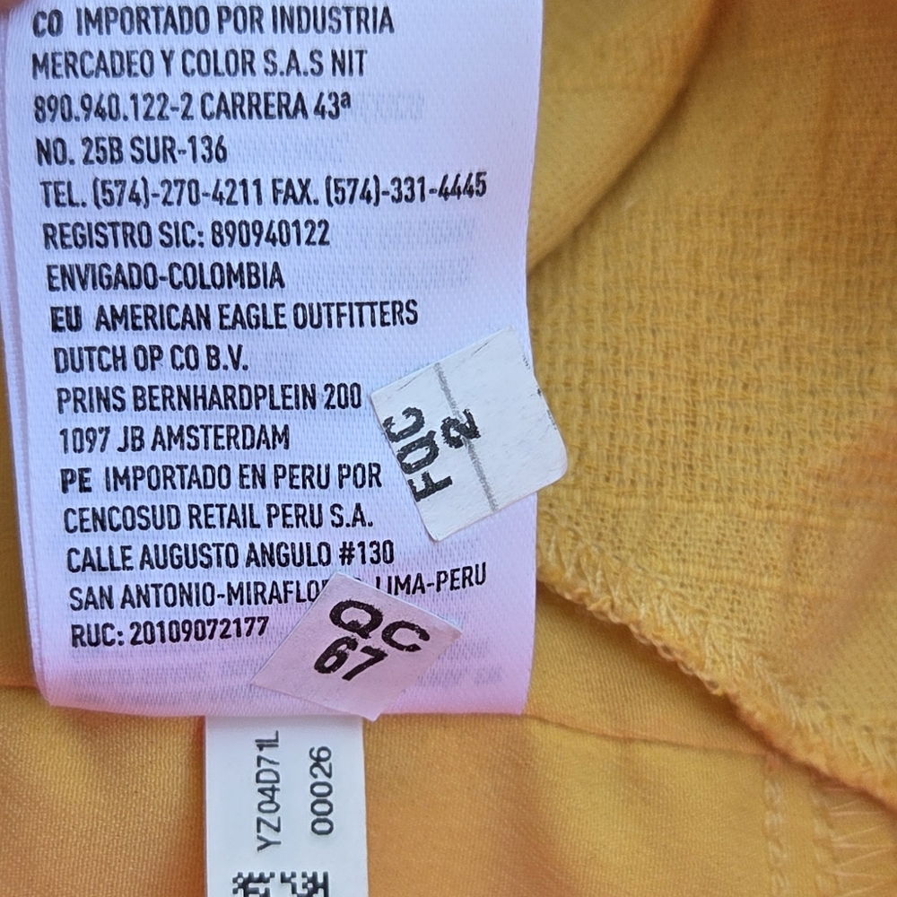 American Eagle faux wrap dress Pale Yellow Size XL - Picture 7 of 9